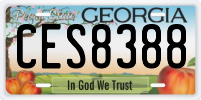 GA license plate CES8388