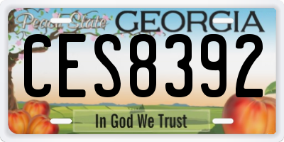 GA license plate CES8392