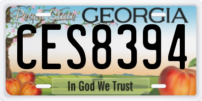 GA license plate CES8394