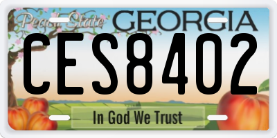 GA license plate CES8402