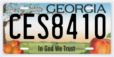GA license plate CES8410