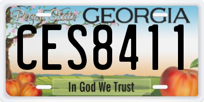 GA license plate CES8411