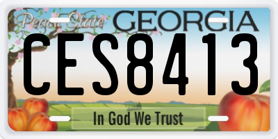 GA license plate CES8413