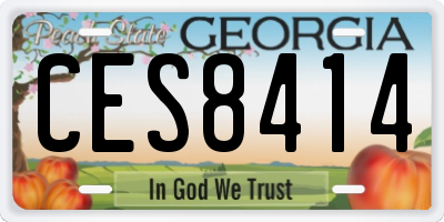 GA license plate CES8414