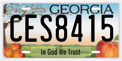 GA license plate CES8415