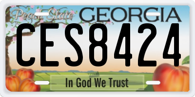 GA license plate CES8424