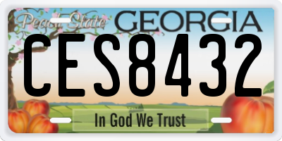GA license plate CES8432