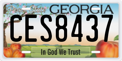 GA license plate CES8437