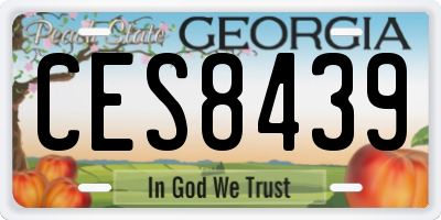 GA license plate CES8439