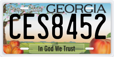 GA license plate CES8452