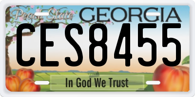 GA license plate CES8455