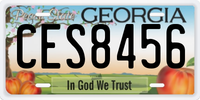 GA license plate CES8456