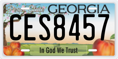 GA license plate CES8457