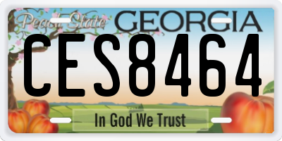 GA license plate CES8464