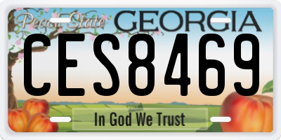 GA license plate CES8469