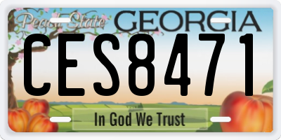GA license plate CES8471