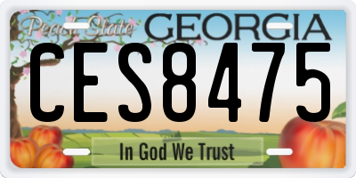GA license plate CES8475