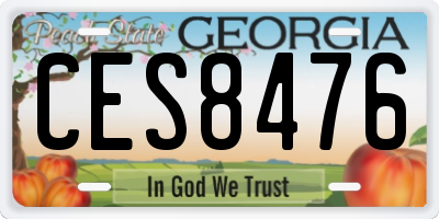 GA license plate CES8476