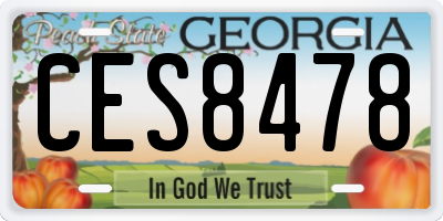 GA license plate CES8478