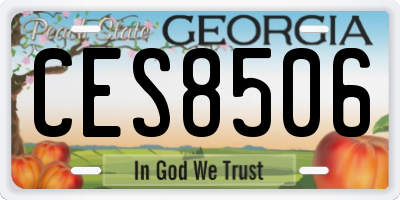GA license plate CES8506