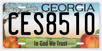 GA license plate CES8510
