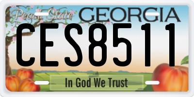 GA license plate CES8511
