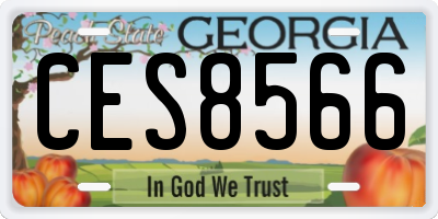 GA license plate CES8566