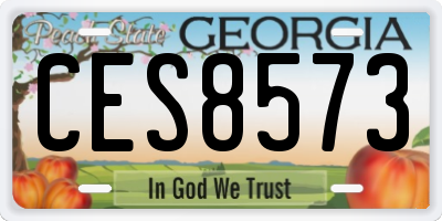 GA license plate CES8573