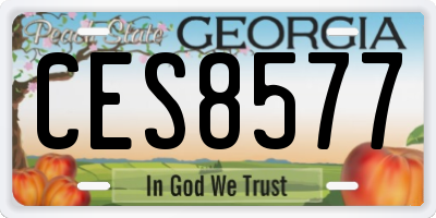 GA license plate CES8577