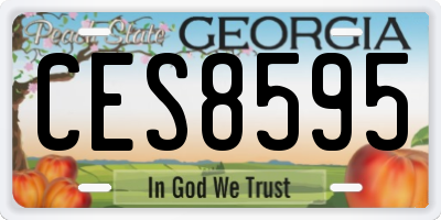 GA license plate CES8595
