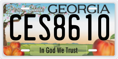 GA license plate CES8610