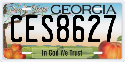 GA license plate CES8627