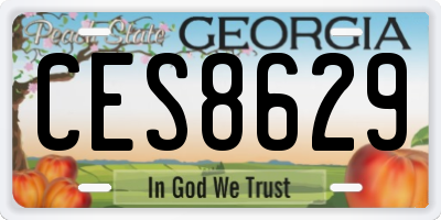 GA license plate CES8629