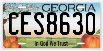 GA license plate CES8630