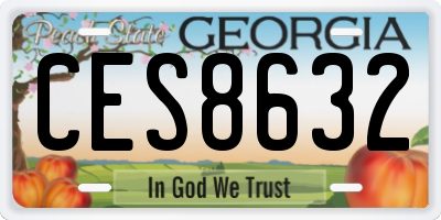GA license plate CES8632
