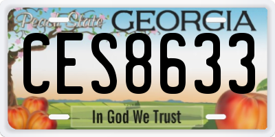 GA license plate CES8633