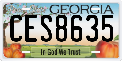 GA license plate CES8635