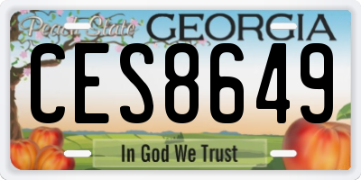 GA license plate CES8649