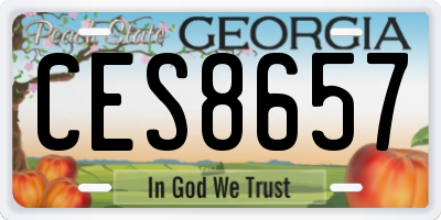 GA license plate CES8657