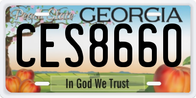 GA license plate CES8660