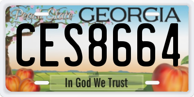 GA license plate CES8664