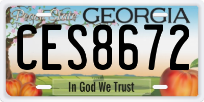 GA license plate CES8672