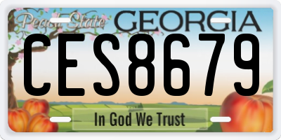 GA license plate CES8679