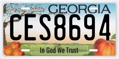GA license plate CES8694