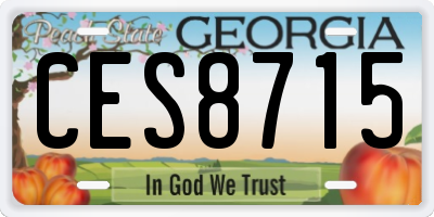GA license plate CES8715