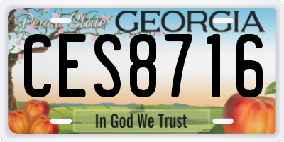 GA license plate CES8716
