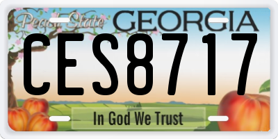 GA license plate CES8717