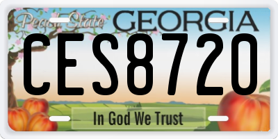 GA license plate CES8720