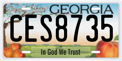 GA license plate CES8735