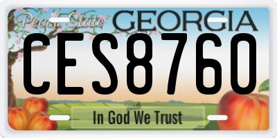 GA license plate CES8760